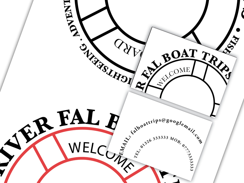 The Falmouth Boat Trips Branding, business card and poster. Falmouth Boat Trips Branding.